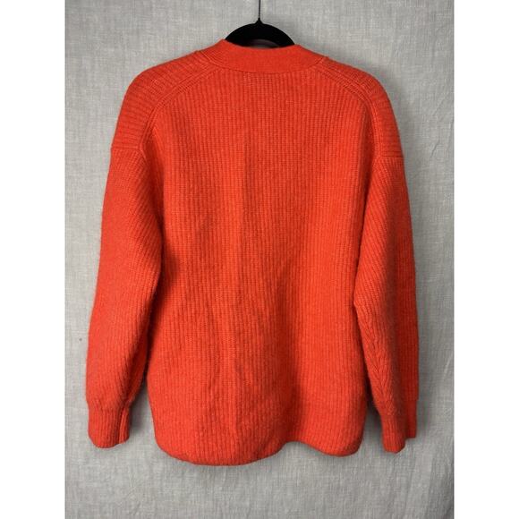 & OTHER STORIES Orange Cardigan Jumper size S Womens Wool Alpaca Blend Casual - Picture 4 of 7